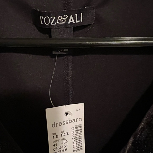 Elegant Black Women's Jacket / open cardigan with Silver sparkle Trim - Picture 4 of 5